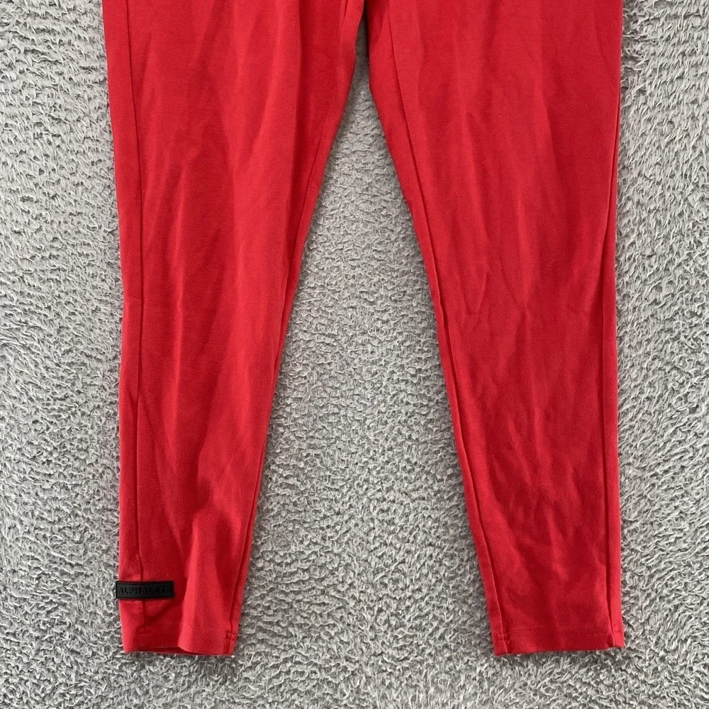 Alphalete‎ Joggers Mens Medium Red Knit Sweatpants Zip Pocket Slim Fit Gym